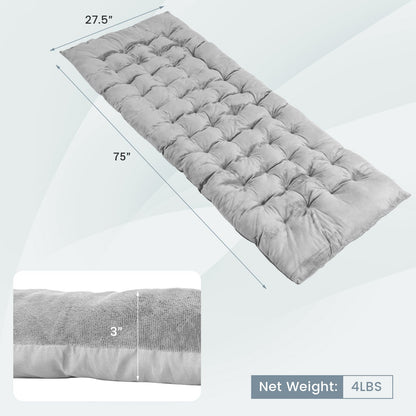 75 x 27.5 Inch Camping Cot Pads with Soft and Breathable Crystal Velvet, Gray