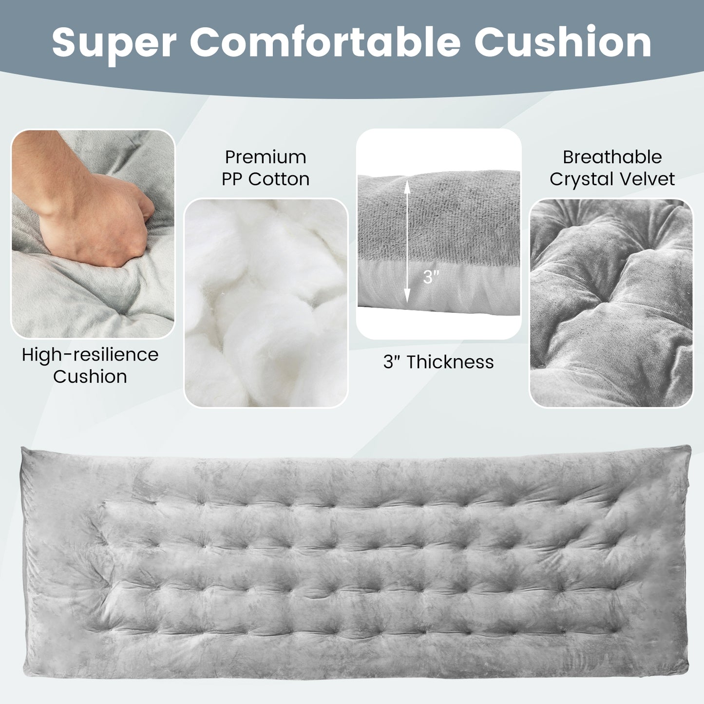 75 x 27.5 Inch Camping Cot Pads, Soft Breathable Crystal Velvet, Gray Camping Furniture at Gallery Canada