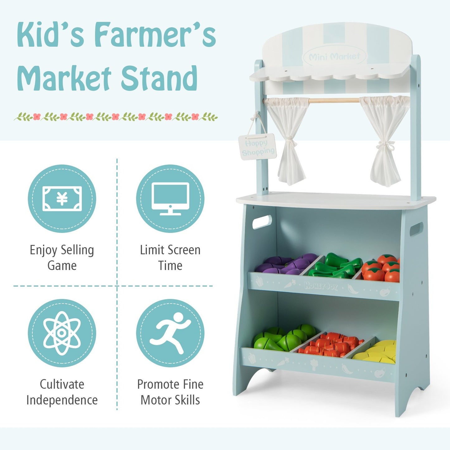 Kid's Farmers Market Stand, Blue