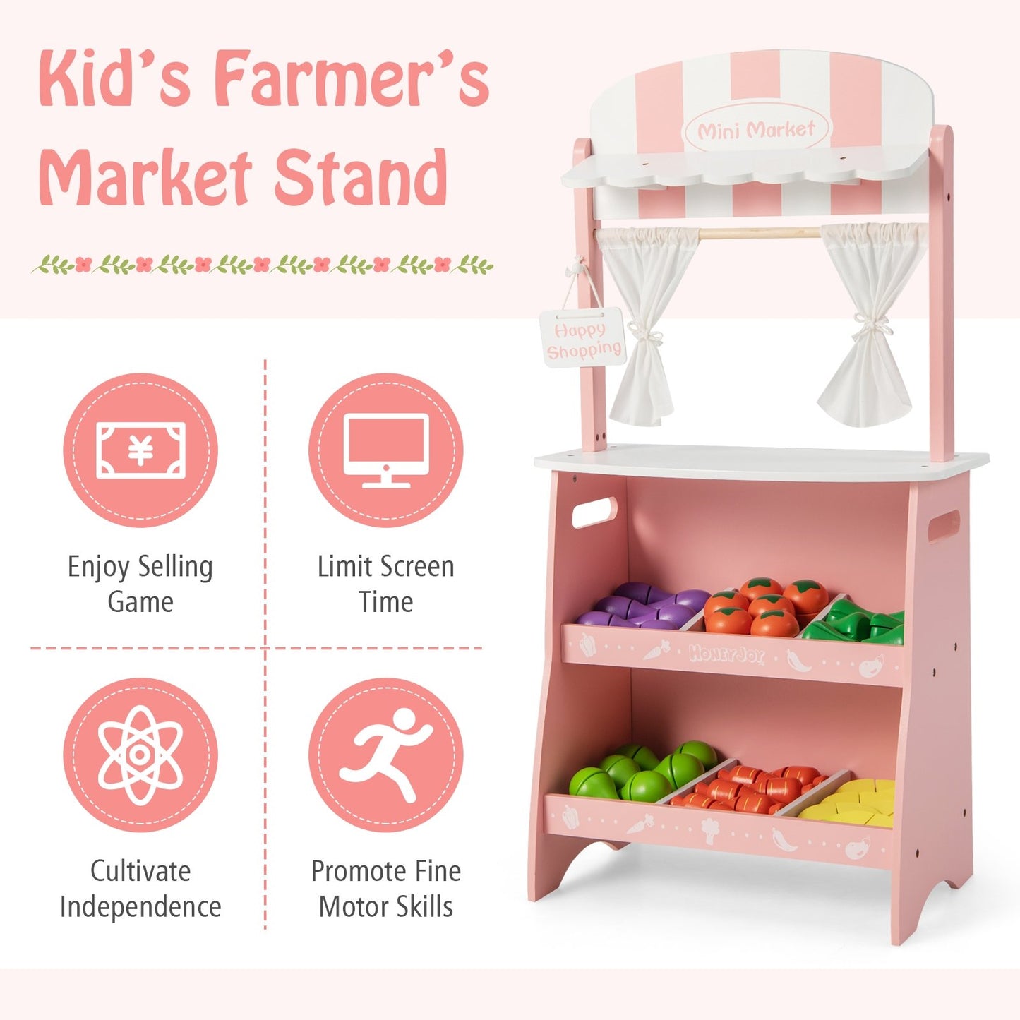 Kid's Farmers Market Stand, Pink