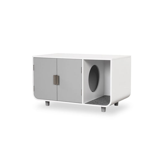 Cat Litter Box Enclosure Furniture with Removable Mat, Gray at Gallery Canada