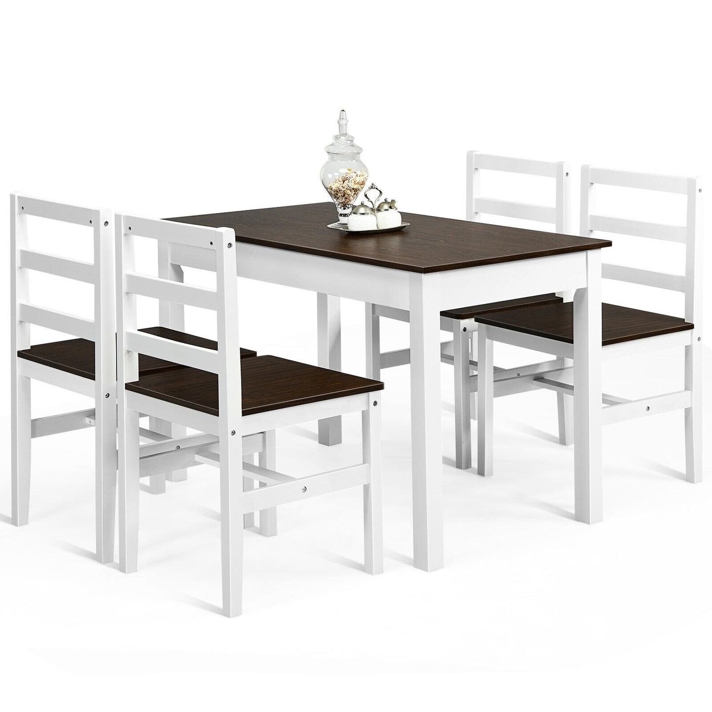 5 Piece Solid Wood Dining Set, Walnut Dining Room Sets at Gallery Canada