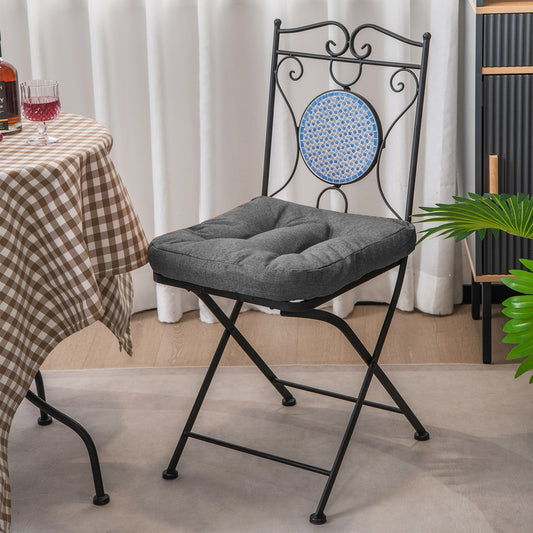 4 Pack 17.5 x 17 Inch U-Shaped Chair Pads with Polyester Cover, Gray Outdoor Furniture Accessories Gray at Gallery Canada