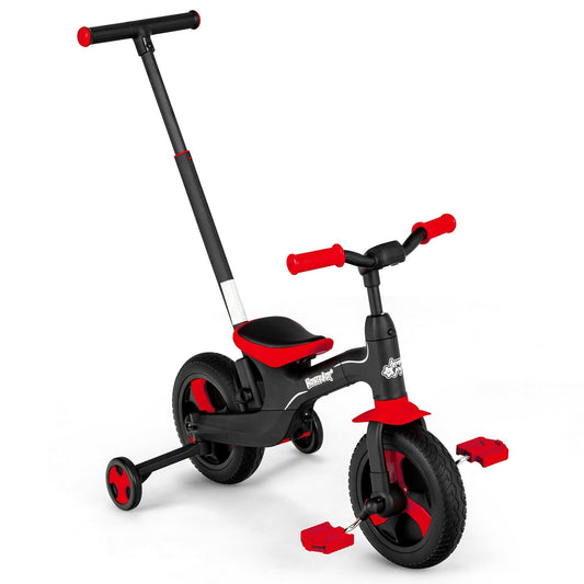 5-in-1 Multifunctional Kids Bike with Detachable Push Handle, Red at Gallery Canada