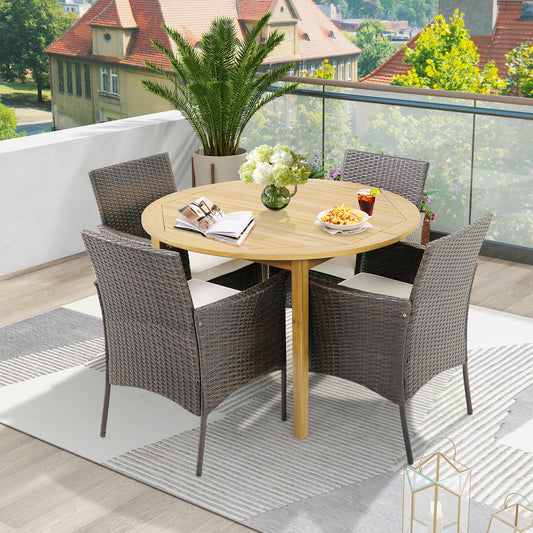Patio PE Wicker Dining Chairs, Set of 4, Brown Patio Dining Chairs Brown at Gallery Canada