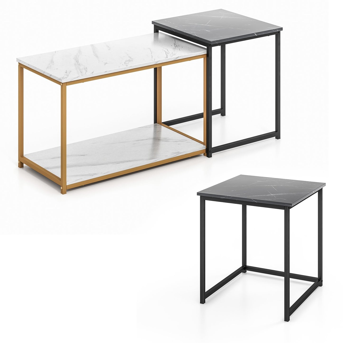 Nesting Coffee Table Set of 3, Black at Gallery Canada