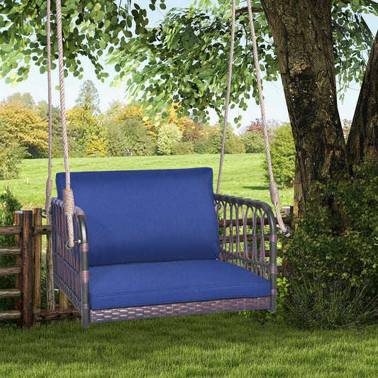 Single Person Hanging Seat With Cushions, Navy Patio Rocking Chairs & Gliders Navy at Gallery Canada