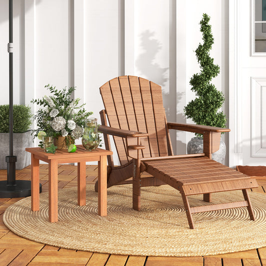 Hardwood Square Side Table, Slatted Tabletop, Natural Patio Tables Natural at Gallery Canada