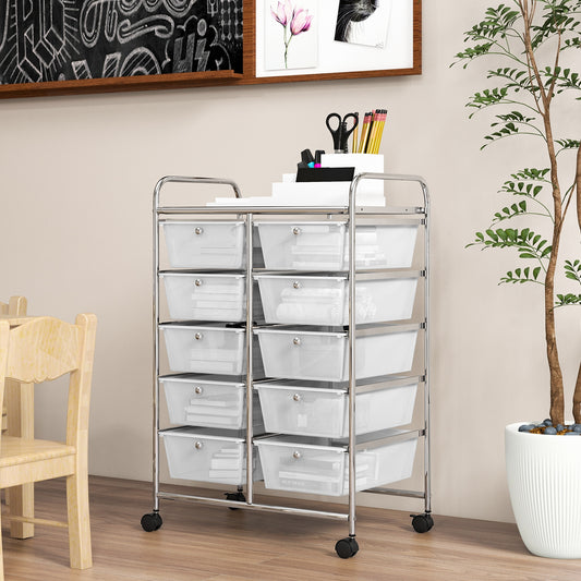 10-Drawer Rolling Storage Cart, Transparent File Cabinets Transparent at Gallery Canada