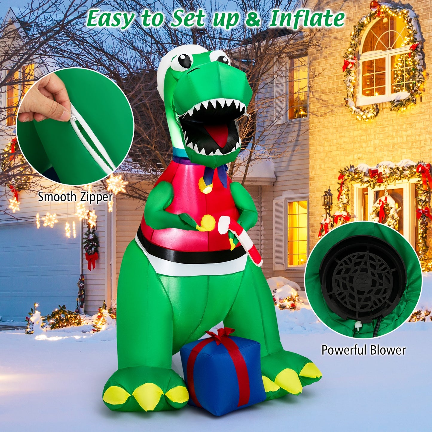 Inflatable Christmas Decoration with LED Lights and Waterproof Blower, Multicolor Christmas Inflatables at Gallery Canada