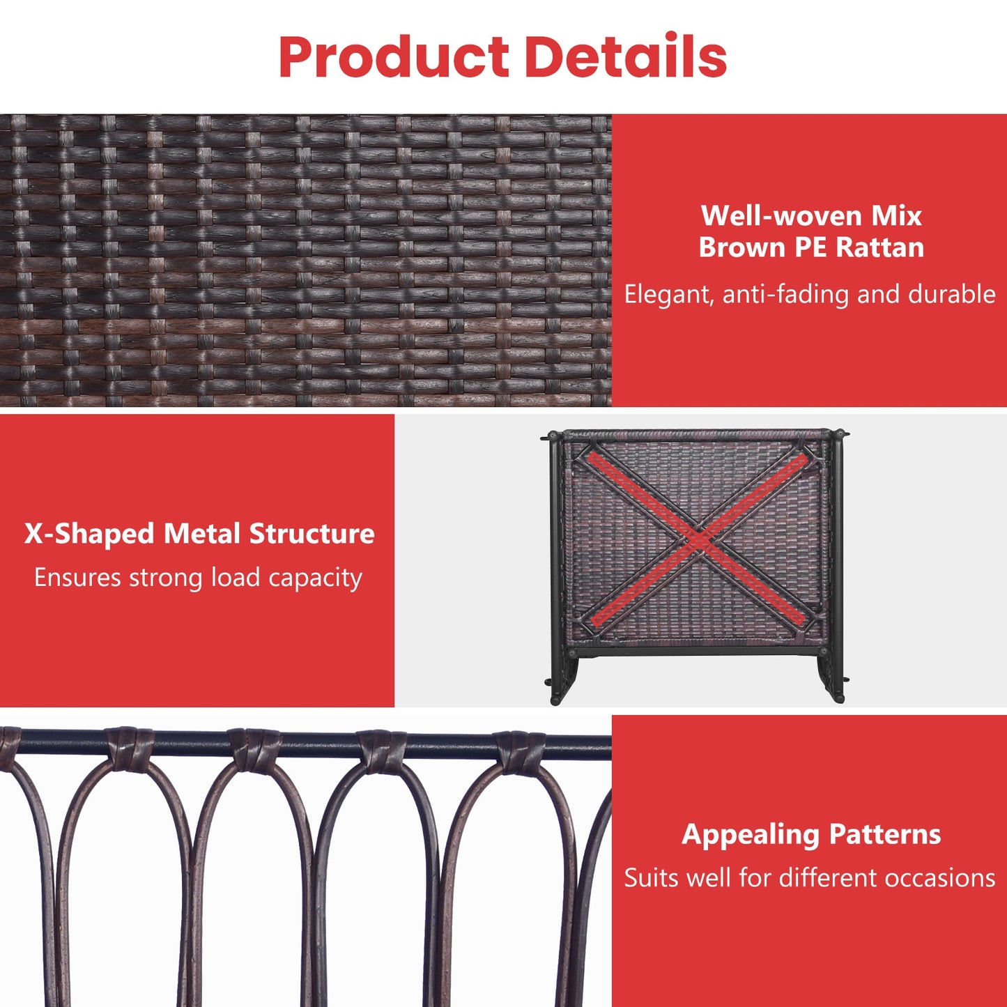 Patio Rattan Porch Swing Hammock Chair with Seat Cushion, Red Porch Swings at Gallery Canada