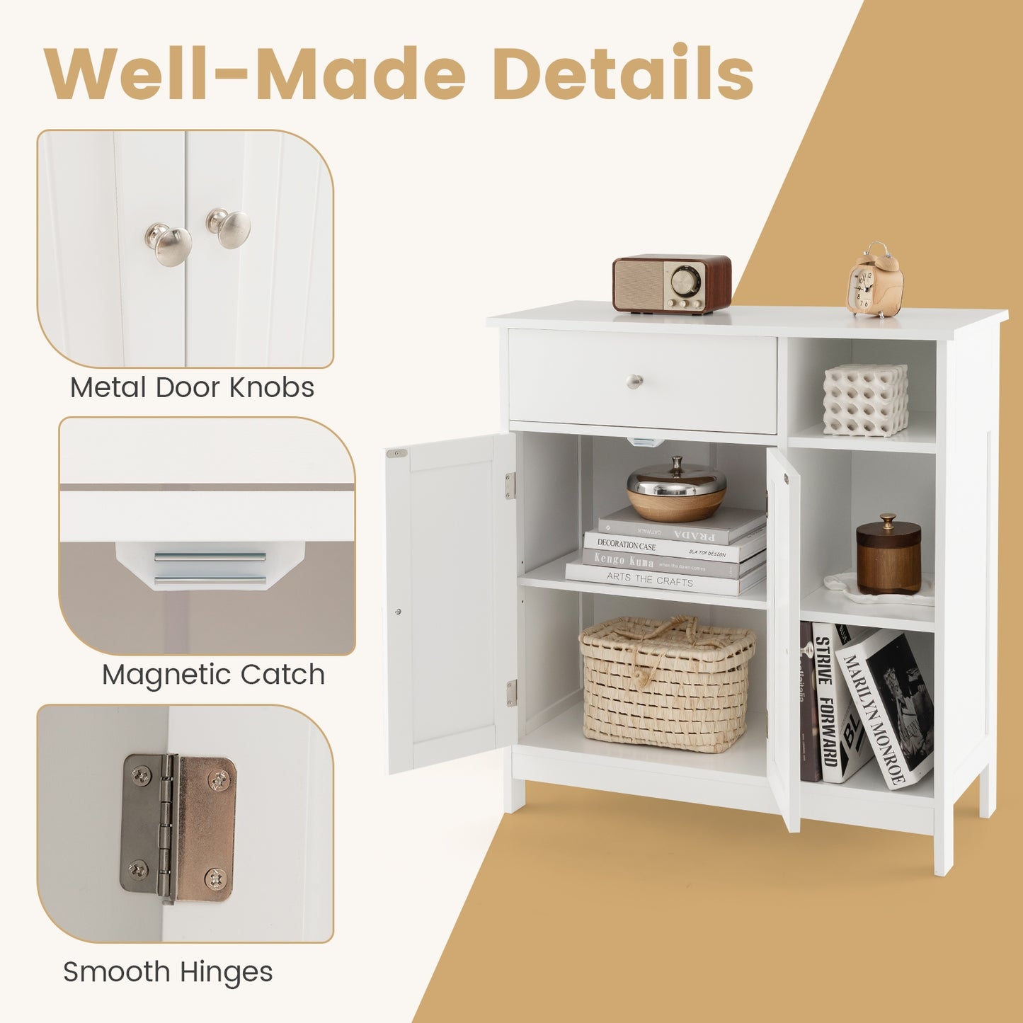 Bathroom Cabinet With Drawer, White Floor Cabinets at Gallery Canada