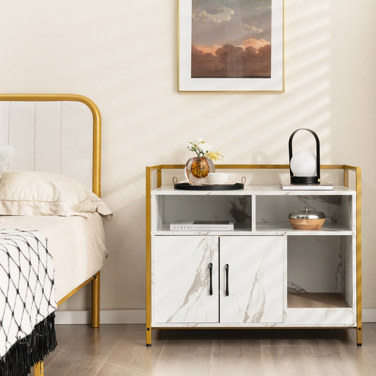 Hidden Cat Washroom with Double Doors and Scratch Cardboard, White Cat Houses White at Gallery Canada