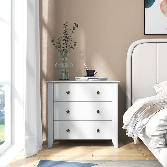 3 Drawer Dresser Chest, White