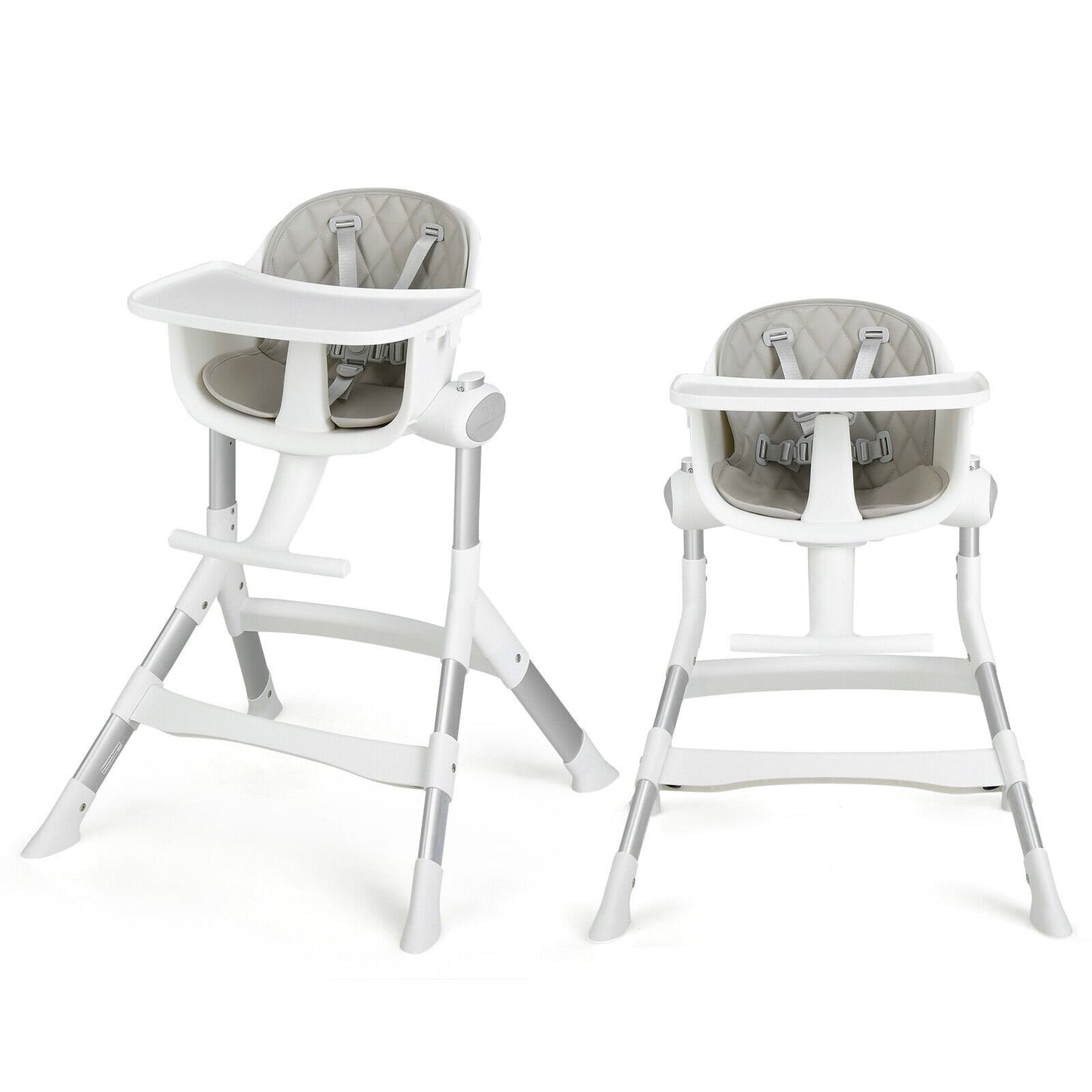 4-in-1 Convertible Baby High Chair with Aluminum Frame, Gray