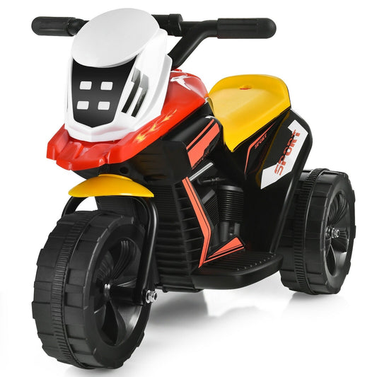 6V 3-Wheel Electric Ride-On Toy Motorcycle Trike with Music and Horn, Multicolor
