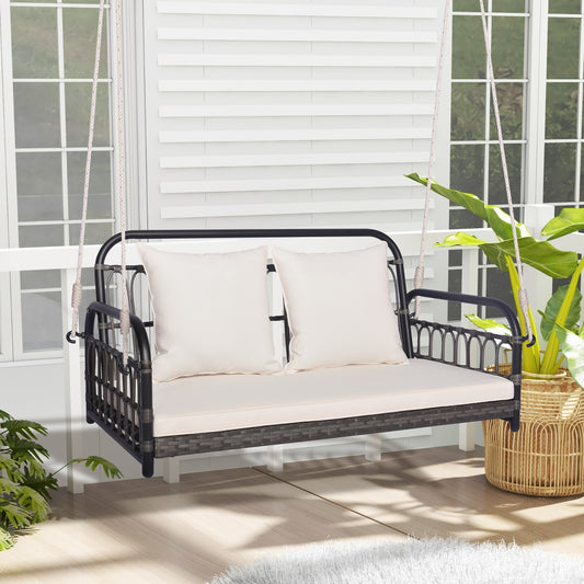 2-Person Outdoor Hanging Chair, Gray