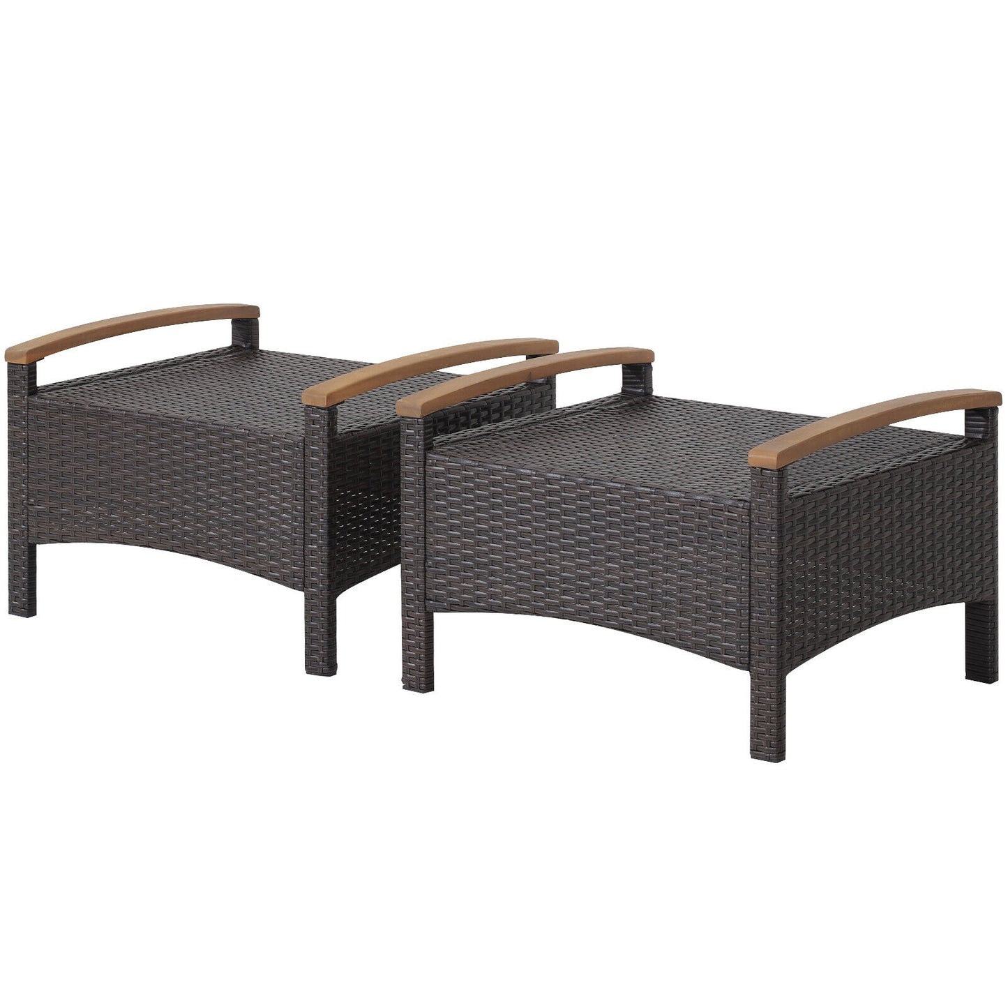 Set of 2 Fade-Resistant Wicker Patio Ottoman, Red Outdoor Seating & Patio Chairs at Gallery Canada