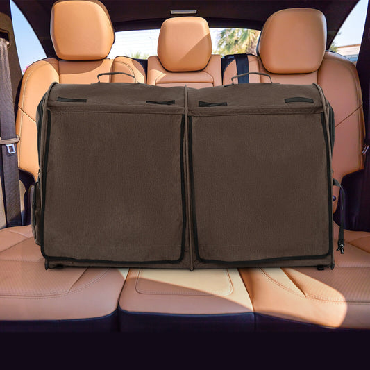 Double Compartment Pet Carrier, 2 Removable Hammocks, Brown Cat Supplies Brown at Gallery Canada