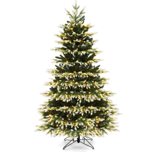 6 Feet Hinged Christmas Tree with 350 LED Lights Remote Control, Green