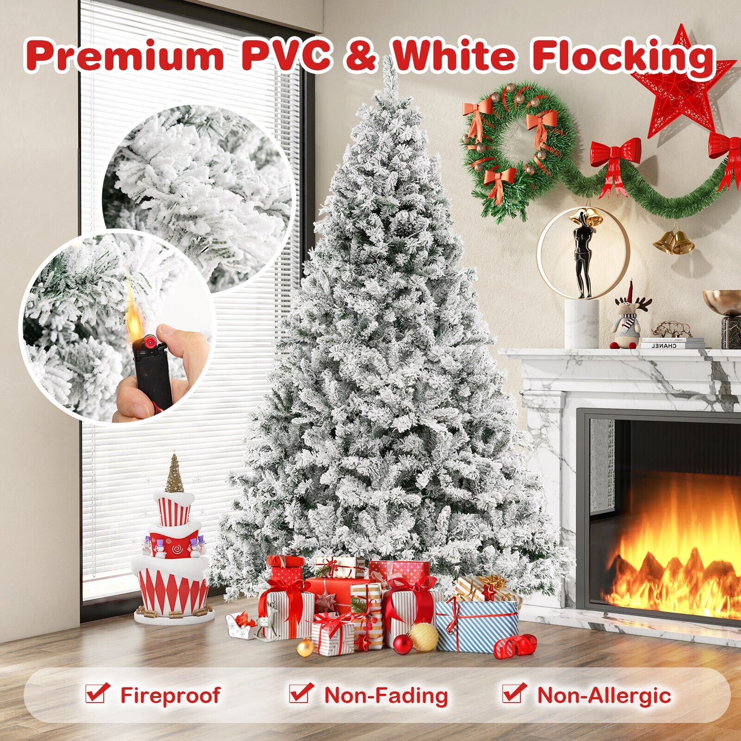 8 Ft Artificial Christmas Tree, 3-Minute Quick Shape, White Christmas Tree at Gallery Canada