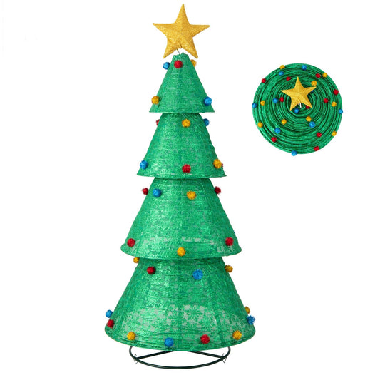 Pop-Up Christmas Tree with 200 Warm White LED Lights for Indoors & Outdoors, Green
