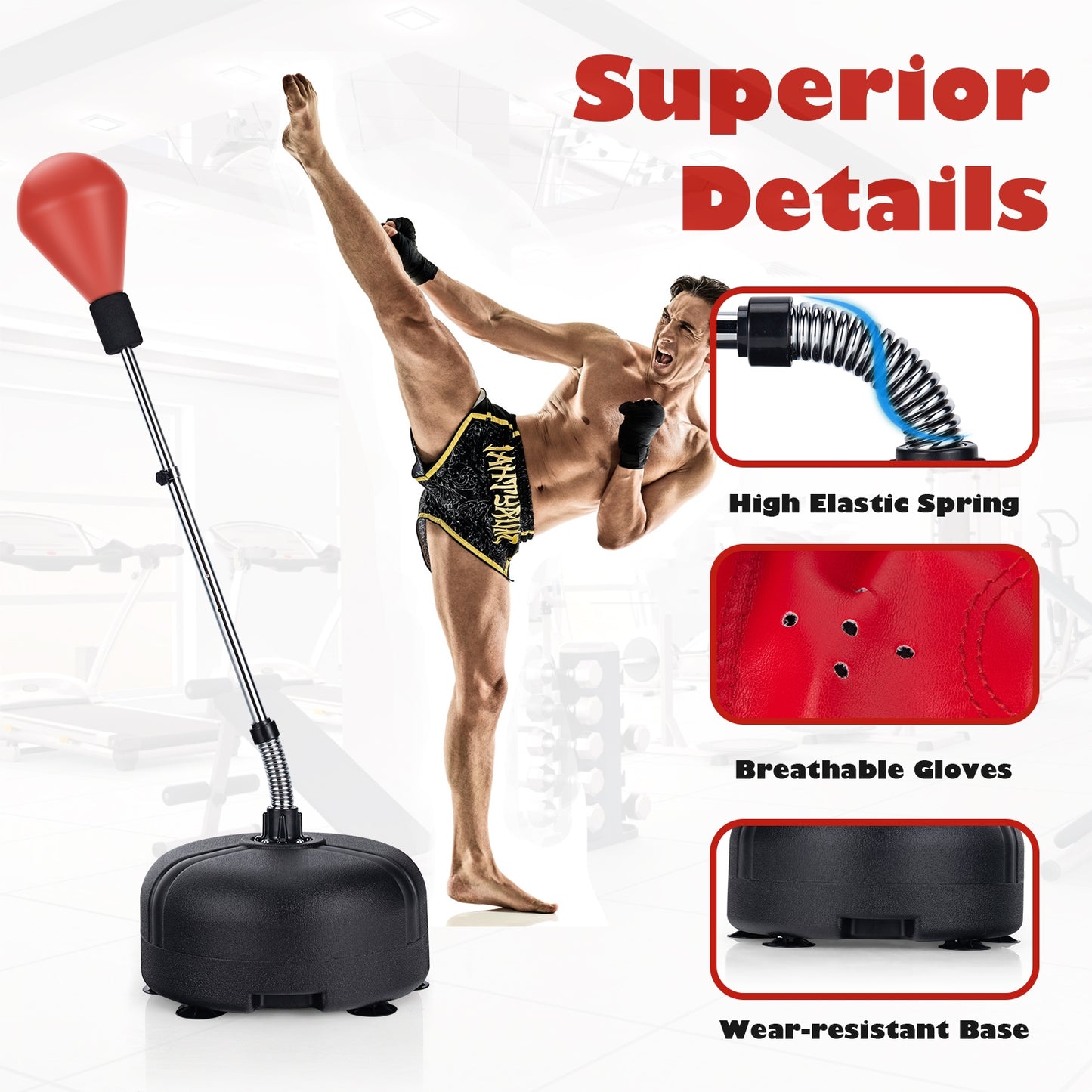 Adjustable Freestanding Punching Bag, Red Boxing & Martial Arts at Gallery Canada