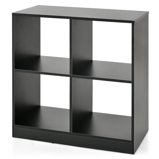 4-Cube Kids Bookcase with Open Shelves, Black