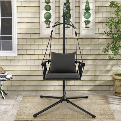 Hanging Swing Chair with Stand, Gray
