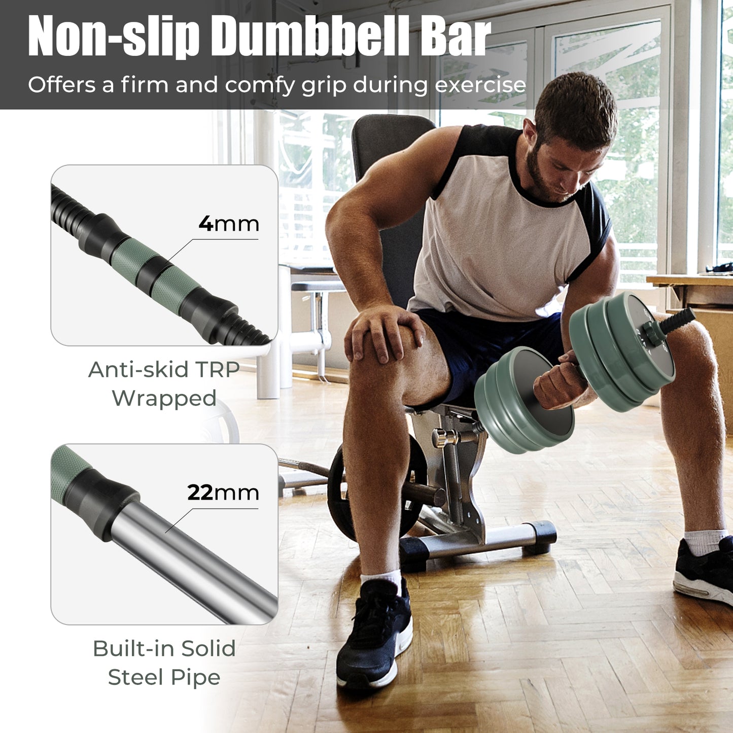 4 In 1 Adjustable Weight Dumbbell Set, Black Dumbbells at Gallery Canada