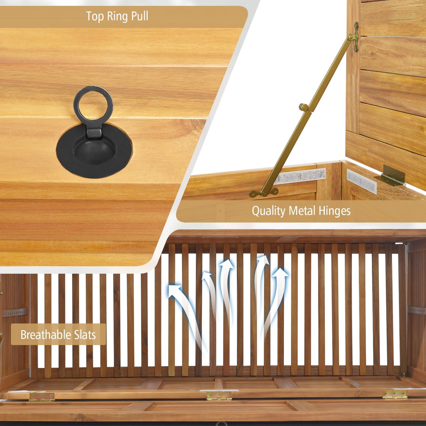 Wooden Deck Box With 2 Wheels, Side Handle, Natural Sheds & Outdoor Storage at Gallery Canada