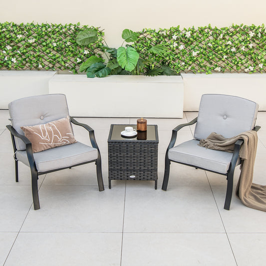 2 Piece Patio Metal Chairs, With Seat And Back Cushions, Gray Patio Dining Chairs Gray at Gallery Canada