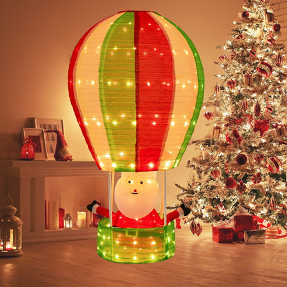 4.5 Feet Christmas Santa Claus with Hot Air Balloon, Multicolor