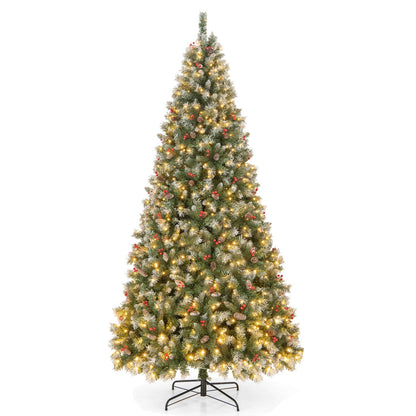 Hinged Christmas Tree with PVC Branch Tips and Warm White LED Lights-9 ft, Green at Gallery Canada