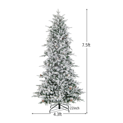 6/7.5 Feet Pre-lit Artificial Christmas Tree-7.5 ft, Green