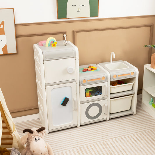 Multipurpose Toy Chest, Bookshelf With Magnetic Whiteboard, Gray Kids Storage Gray at Gallery Canada