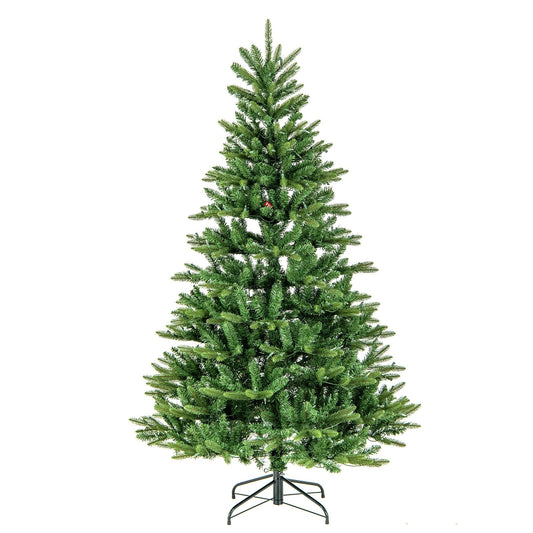 6 Feet Artificial Xmas Tree with 500 Warm Yellow Incandescent Lights, Green