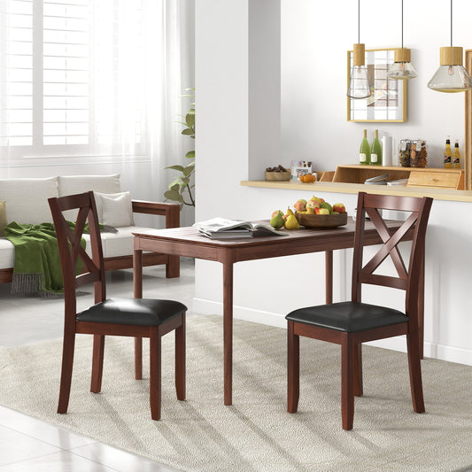 Wooden Kitchen Dining Chair Set, 2 Pack, Padded Seat, Black Dining Chairs Black at Gallery Canada