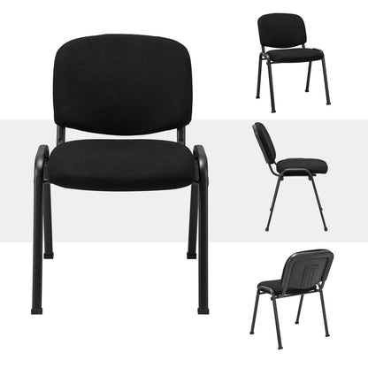 Office Chair with Metal Frame and Padded Cushions for Conference Room-Set of 2, Black