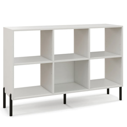 Open-Back Bookshelf with Drawer for Study, White
