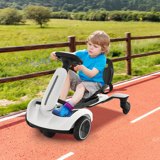 Kids Ride On Drift Car, 6V, 360 Spin, 2 Height Adjustments, White Powered Ride On Toys White at Gallery Canada
