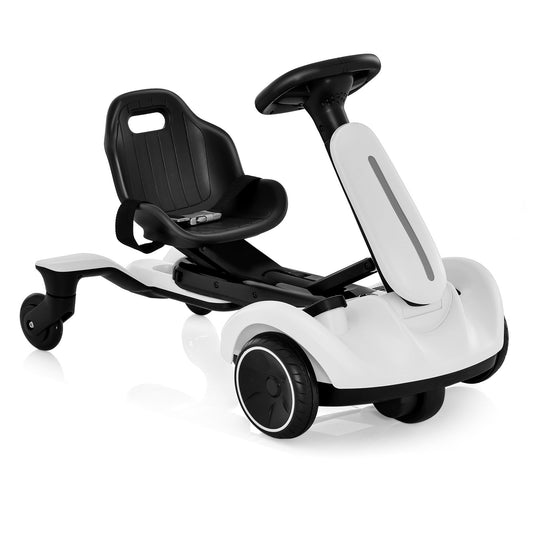 6V Kids Ride on Drift Car with 360° Spin and 2 Adjustable Heights, White
