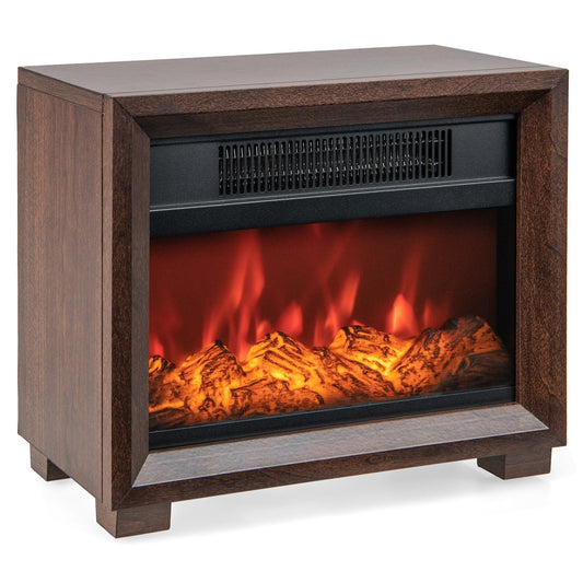 Mini Wooden Space Tabletop Fireplace with Realistic Flame Effect, Brown at Gallery Canada