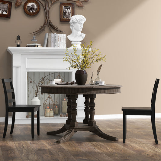 Set of 2 Wood Dining Chairs with Solid Rubber Wood Legs, Black Dining Chairs Black at Gallery Canada