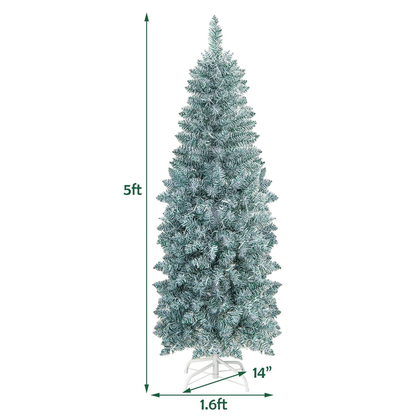 5 FT Pre-lit Artificial Christmas Tree with 343 Branch Tips and Multi-color LED Lights-5 ft, Green