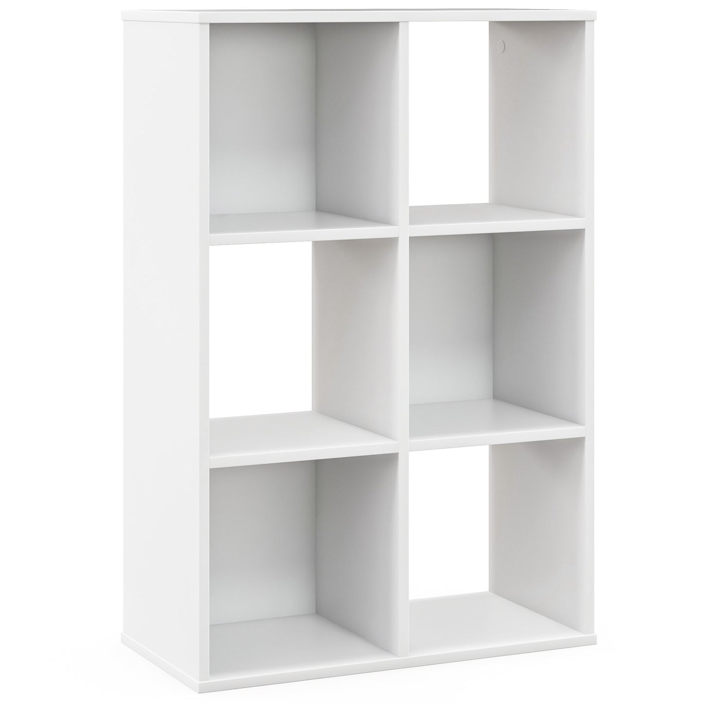6-Cube Bookshelf 4-Tier Floor Display Shelf, White