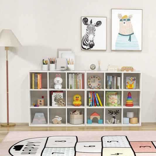 Wooden Kids Bookcase, With Storage Cubbies, White Kids Storage White at Gallery Canada