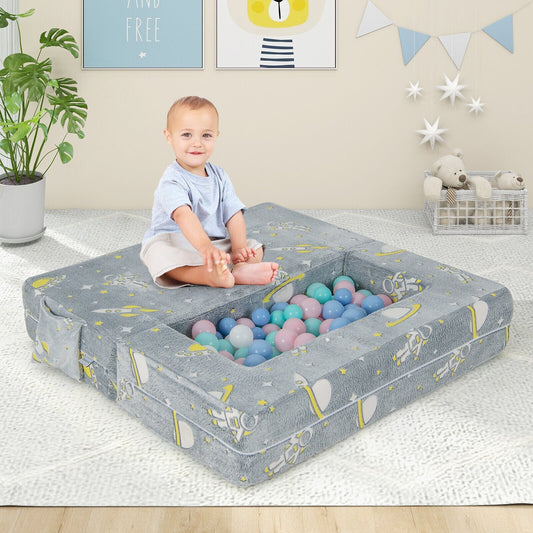 Kids Play Sofa With Ottoman, Removable Cover, Gray Kids Chairs & Seating Gray at Gallery Canada