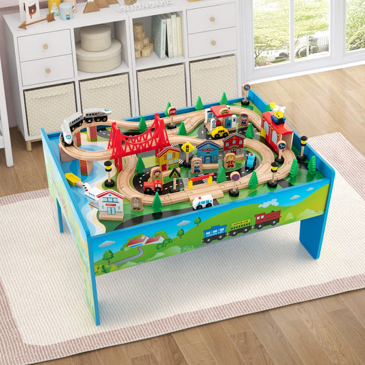80-Piece Wooden Train Set With Table Learning Toys Options at Gallery Canada