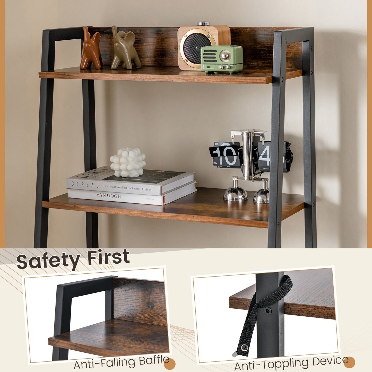 Ladder Vanity Desk Set With Flip Top Mirror, Black Makeup Vanities at Gallery Canada